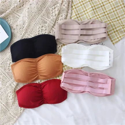 Women's Strapless Bra with Removable Pads Sexy Underwear Tube Top Girls Invisible One-piece Backless Lingerie Cropped Tanks - Image 7
