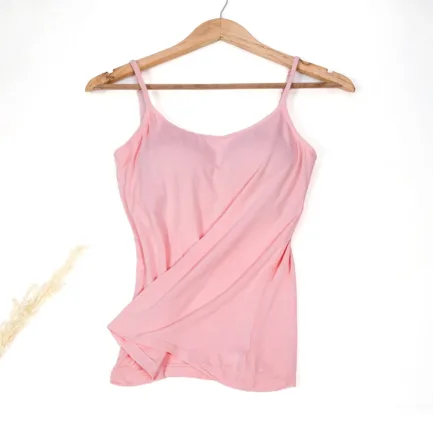 Women Suspended Vest With Chest Pad Women's Thin Shoulder Strap Bra T Integrated Shirt Basic version Sexy Sling For Female - Image 2