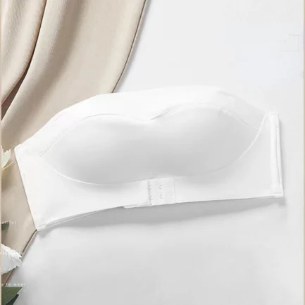 Strapless Women's Underwear Non-slip Gathered Small Chest Tube Top Beautiful Back Invisible Anti-light Wedding Women's Bra - Image 4