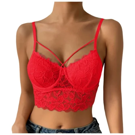 Women's Sexy Lace Bras Plus Size Backless Underwear Bras Push Up Crop Tops Hollow Out Bralette Summer Lace Tank Top Intimates - Image 13