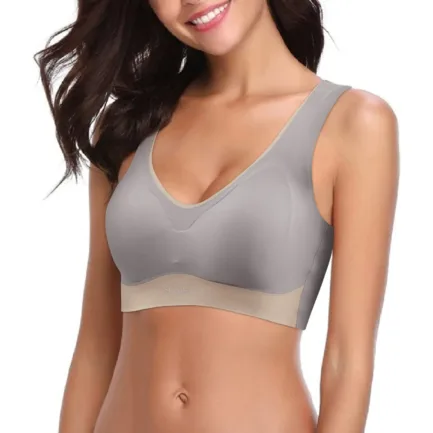 Large Size Traceless Womens Bra Comfortable Without Underwire Underwear Solid Color Gathering Shockproof Running Sport Bralette - Image 2