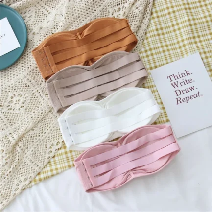 Women's Strapless Bra with Removable Pads Sexy Underwear Tube Top Girls Invisible One-piece Backless Lingerie Cropped Tanks - Image 12