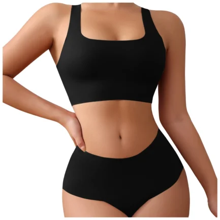 Vest Style Women'S Underwear Set Large Size Sports No Underwire Upper Bracket Gathering Removable Pad Women'S Bra Boxe4 Briefs - Image 9