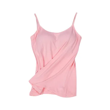 Women Suspended Vest With Chest Pad Women's Thin Shoulder Strap Bra T Integrated Shirt Basic version Sexy Sling For Female - Image 8