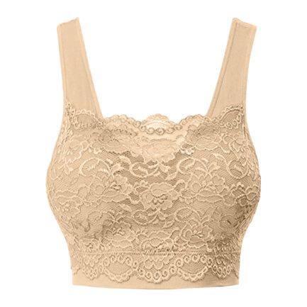 Sports Bras for Women Lace Embroidered Push Up Full Figure Bras Lightly Lined No Underwire Bralette Seamless Padded Wireless Bra - Image 5