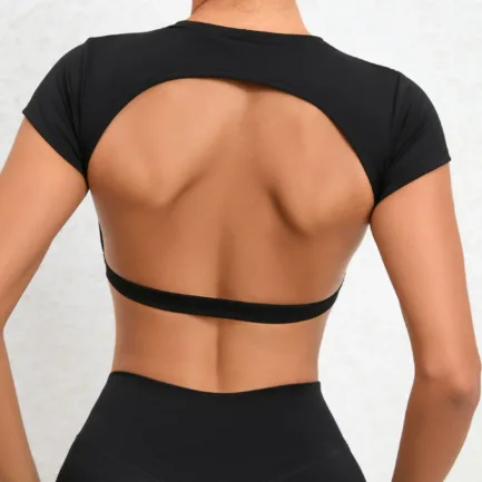 Hearuisavy Sports Shirts Breathable Workout Tops Fitness Sportswear Female Backless Yoga Clothing Sport Crop Tops Women Gym Top - Image 11