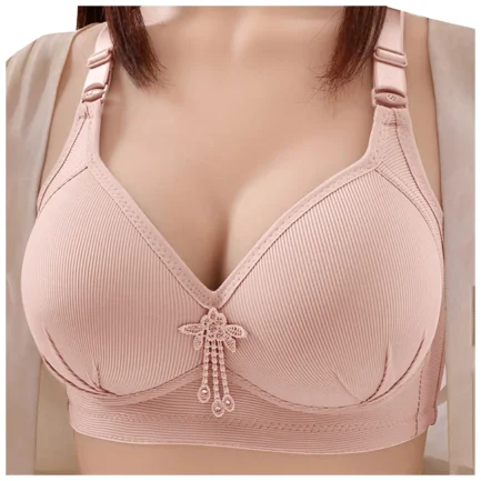 Women's Solid Bras For Home No Underwire Seamless Bralettes For Women Wireless Push Up Adjustable Strap Soft Large Bust Bra - Image 11