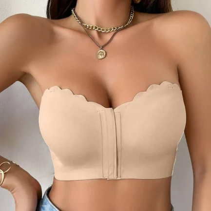 2024 Women'S Strapless Bandeau Bra New European American Models Seamless Lingerie Gather Collect Auxiliary Breasts Underwear - Image 10