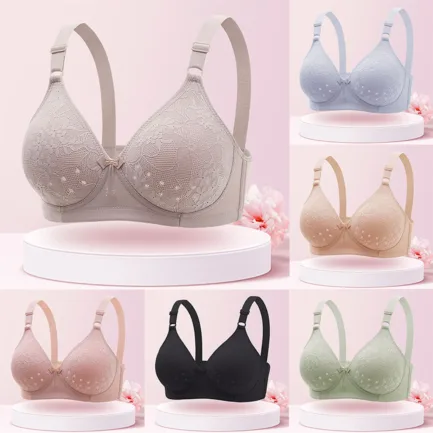 2024 New Thin Lacel Ring Comfortable Breathability Underwear Large Size Brater Buckle Female Bra With Support And Lift Bras - Image 12
