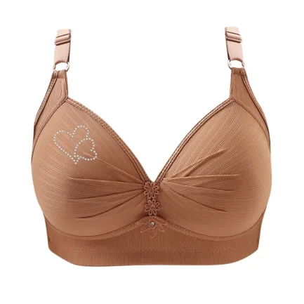Bras For Women No Underwire Adjustable Lingerie Full Coverage Support Bralette Plus Size Daily Causal Double Heart Print Chemise - Image 8