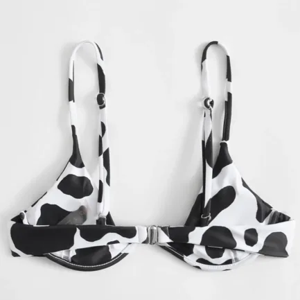 Ladies Swimsuits Top Fashion Cow Shaped Printed Bras Brazilian Bandeau Swimwear Bikinis Push-Up Triangle Cup Women Bathing Suits - Image 4