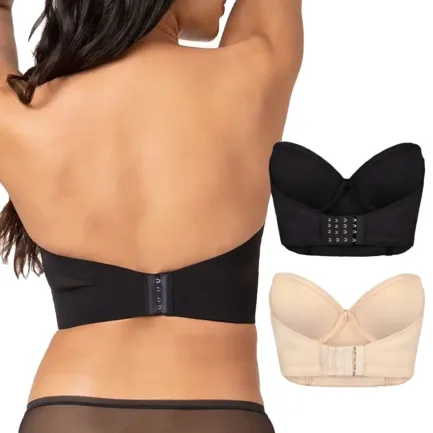 Sexy Low Back Anti Slip Strapless Bra Underwear Women's Half Cup Seamless Bras New Backless Push Up Bra Plus Size Seamless Bras