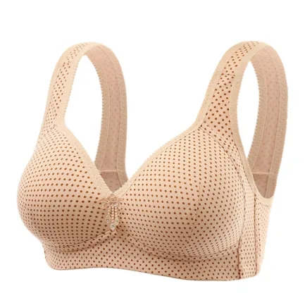 Tan Bra Women's Sexy And Comfortable Large Size Thin Cup With No Steel Ring Uphold Four Breasted Printing Adjustable Bra - Image 10