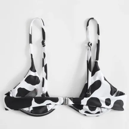 Ladies Swimsuits Top Fashion Cow Shaped Printed Bras Brazilian Bandeau Swimwear Bikinis Push-Up Triangle Cup Women Bathing Suits - Image 13