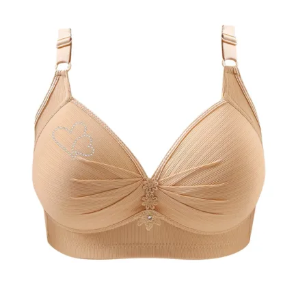 Bras For Women No Underwire Adjustable Lingerie Full Coverage Support Bralette Plus Size Daily Causal Double Heart Print Chemise - Image 9