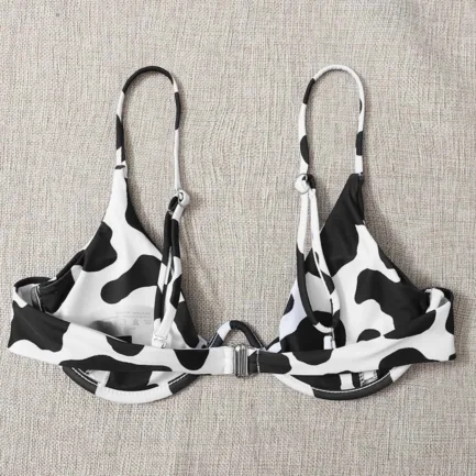 Ladies Swimsuits Top Fashion Cow Shaped Printed Bras Brazilian Bandeau Swimwear Bikinis Push-Up Triangle Cup Women Bathing Suits - Image 14