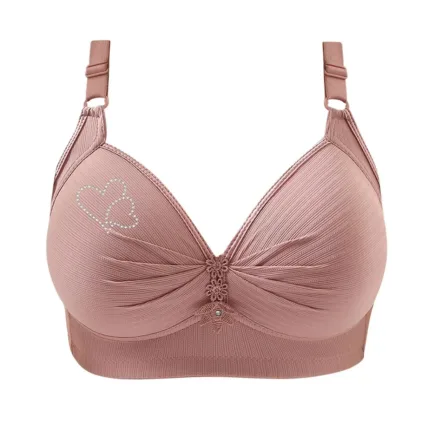 Bras For Women No Underwire Adjustable Lingerie Full Coverage Support Bralette Plus Size Daily Causal Double Heart Print Chemise - Image 14