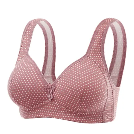 Tan Bra Women's Sexy And Comfortable Large Size Thin Cup With No Steel Ring Uphold Four Breasted Printing Adjustable Bra - Image 11