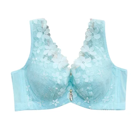 Women Lace Splicing Underwear New Gathered Without Steel Ring Non Slip Large Size Thin Bras Fashion Comfortable Vest Underwire - Image 9