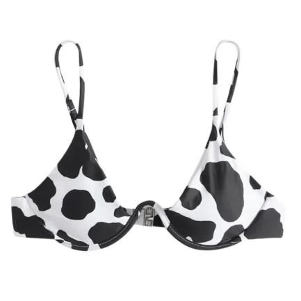 Ladies Swimsuits Top Fashion Cow Shaped Printed Bras Brazilian Bandeau Swimwear Bikinis Push-Up Triangle Cup Women Bathing Suits - Image 3