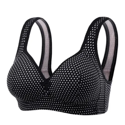 Tan Bra Women's Sexy And Comfortable Large Size Thin Cup With No Steel Ring Uphold Four Breasted Printing Adjustable Bra - Image 9