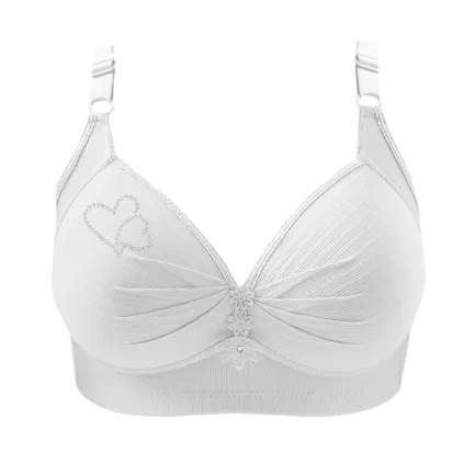 Bras For Women No Underwire Adjustable Lingerie Full Coverage Support Bralette Plus Size Daily Causal Double Heart Print Chemise - Image 11