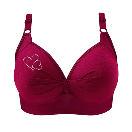Bras For Women No Underwire Adjustable Lingerie Full Coverage Support Bralette Plus Size Daily Causal Double Heart Print Chemise - Image 10