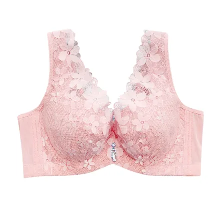Women Lace Splicing Underwear New Gathered Without Steel Ring Non Slip Large Size Thin Bras Fashion Comfortable Vest Underwire - Image 8